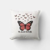 Decorative pillow with crimson Butterfly クッション (正面)