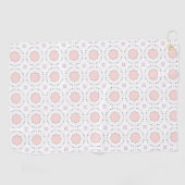 Decorative pink geometric mandala patterned  ゴルフタオル (横)