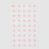 Decorative pink geometric mandala patterned  ゴルフタオル (正面)