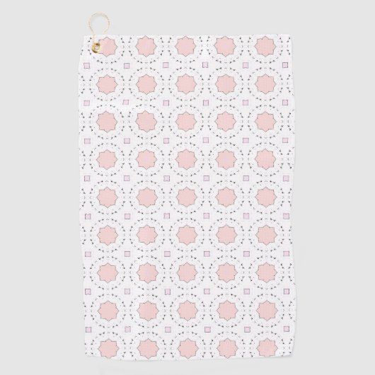 Decorative pink geometric mandala patterned  ゴルフタオル (正面)