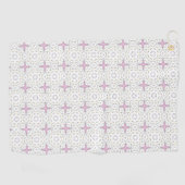Decorative pink star geometric patterned  ゴルフタオル (横)