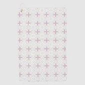 Decorative pink star geometric patterned  ゴルフタオル (正面)