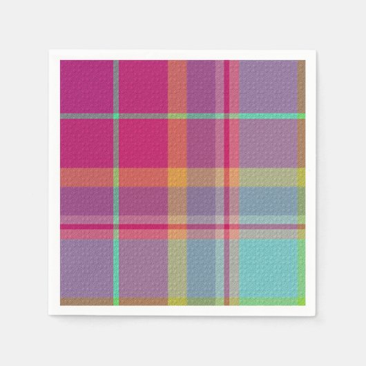  Decorative Plaid スタンダードカクテルナプキン (正面)