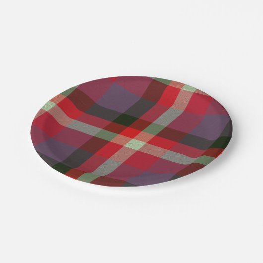  Decorative Plaid ペーパープレート (アングル)