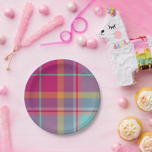  Decorative Plaid ペーパープレート (パーティー)
