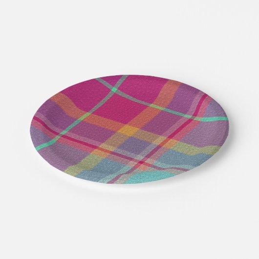Decorative Plaid ペーパープレート (アングル)