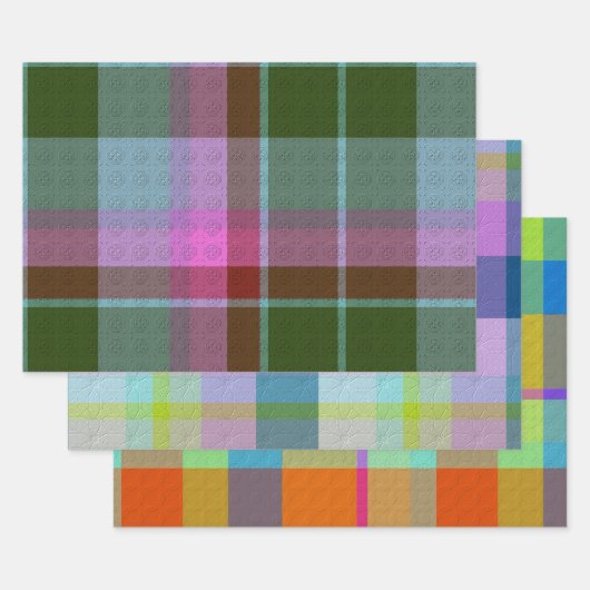  Decorative Plaid ラッピングペーパーシート (セット)