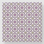 decorative purple geometric pattern  ストーンコースター (正面)