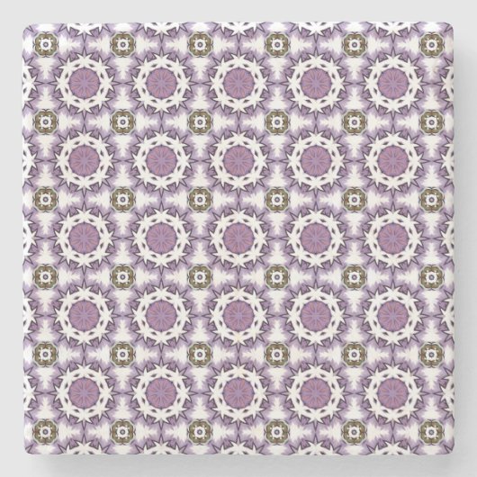 decorative purple geometric pattern ストーンコースター (正面)