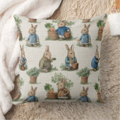 Decorative Rabbit Pattern Throw Pillow クッション (ブランケット)
