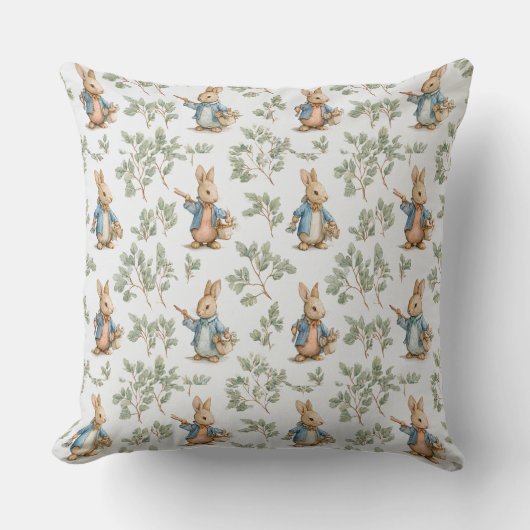 Decorative Rabbit Pattern Throw Pillow クッション (正面)