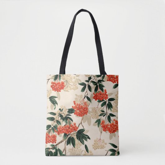 Decorative red and white berries design トートバッグ (正面)