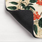 Decorative Red and White Berry Pattern マウスパッド (コーナー)