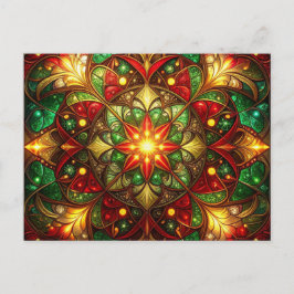 Decorative Red Green Christmas Holiday Postcard ポストカード