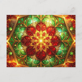 Decorative Red Green Christmas Holiday Postcard ポストカード