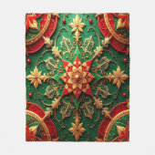 Decorative Red Green Fleece Blanket フリースブランケット (正面)