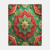 Decorative Red Green Fleece Blanket フリースブランケット (正面)