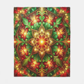 Decorative Red Green Fleece Blanket フリースブランケット (正面)