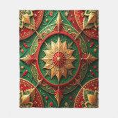Decorative Red Green Fleece Blanket フリースブランケット (正面)