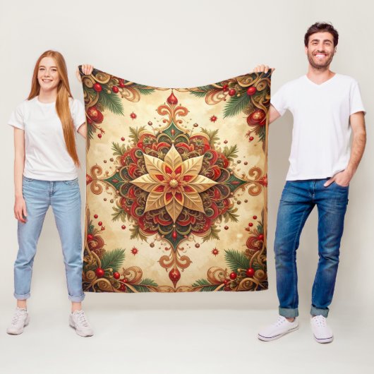 Decorative Red Green Fleece Blanket フリースブランケット (インサイチュ)