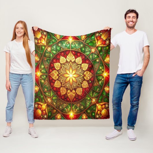 Decorative Red Green Fleece Blanket フリースブランケット (インサイチュ)