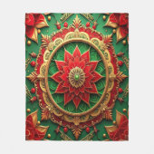 Decorative Red Green Fleece Blanket フリースブランケット (正面)
