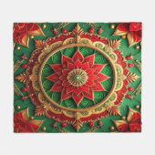 Decorative Red Green Fleece Blanket フリースブランケット (正面(横))