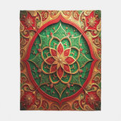Decorative Red Green Fleece Blanket フリースブランケット (正面)