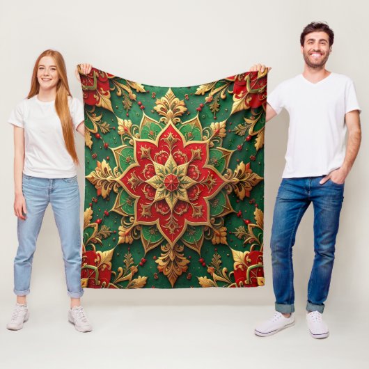 Decorative Red Green Fleece Blanket フリースブランケット (インサイチュ)