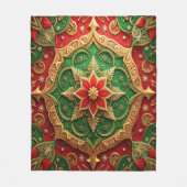 Decorative Red Green Fleece Blanket フリースブランケット (正面)