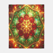 Decorative Red Green Fleece Blanket フリースブランケット (正面)