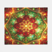 Decorative Red Green Fleece Blanket フリースブランケット (正面(横))
