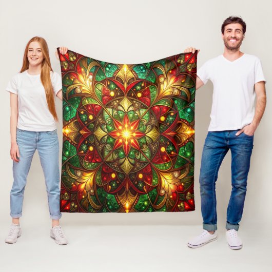 Decorative Red Green Fleece Blanket フリースブランケット (インサイチュ)