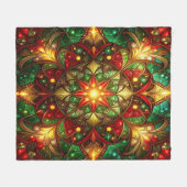 Decorative Red Green Fleece Blanket フリースブランケット (正面(横))