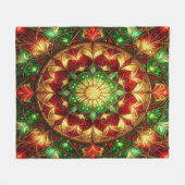 Decorative Red Green Fleece Blanket フリースブランケット (正面(横))