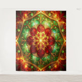 Decorative Red Green Holiday Backdrop タペストリー (正面)