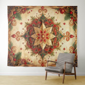 Decorative Red Green Holiday Backdrop タペストリー (インサイチュ(横))