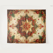 Decorative Red Green Holiday Backdrop タペストリー (正面(横))