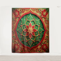 Decorative Red Green Holiday Backdrop