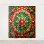 Decorative Red Green Holiday Backdrop タペストリー (正面)