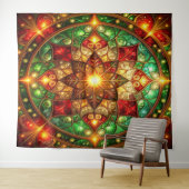 Decorative Red Green Holiday Backdrop タペストリー (インサイチュ(横))