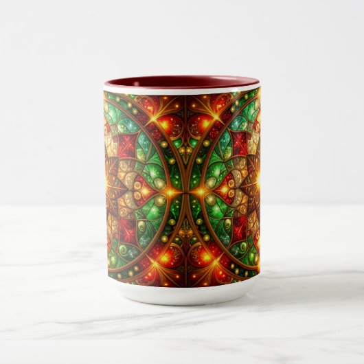 Decorative Red Green Holiday Mug マグカップ (中央)