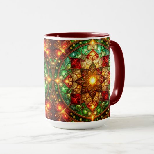 Decorative Red Green Holiday Mug マグカップ (正面右)