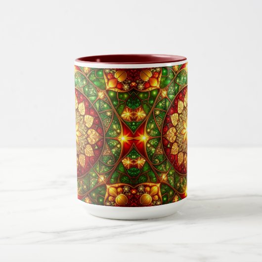 Decorative Red Green Holiday Mug マグカップ (中央)