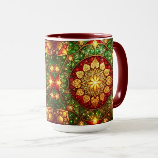 Decorative Red Green Holiday Mug マグカップ (正面右)