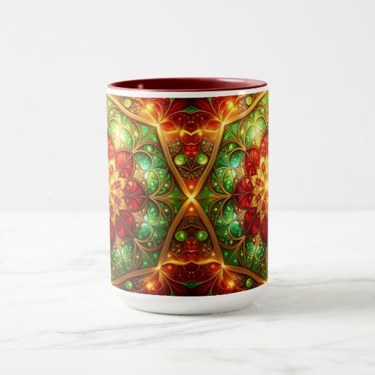 Decorative Red Green Holiday Mug マグカップ (中央)