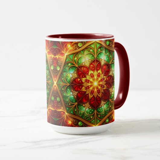 Decorative Red Green Holiday Mug マグカップ (正面右)