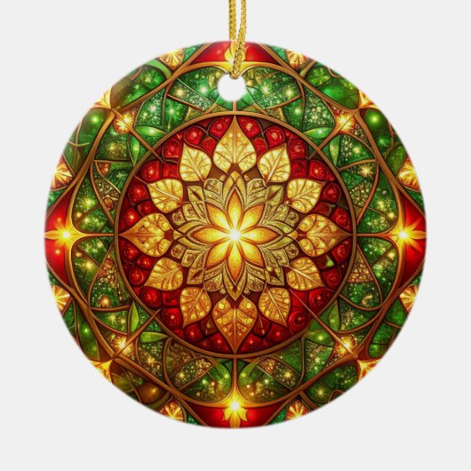 Decorative Red Green Holiday Ornament セラミックオーナメント (正面)
