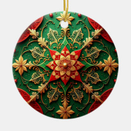 Decorative Red Green Holiday Ornament セラミックオーナメント