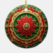 Decorative Red Green Holiday Ornament セラミックオーナメント (裏面)